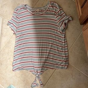 Pink republic ribbed striped shirt (blue pink white stripes)